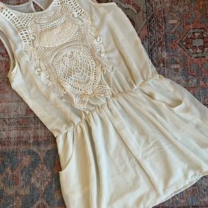 Cream Embroidered Zara Dress